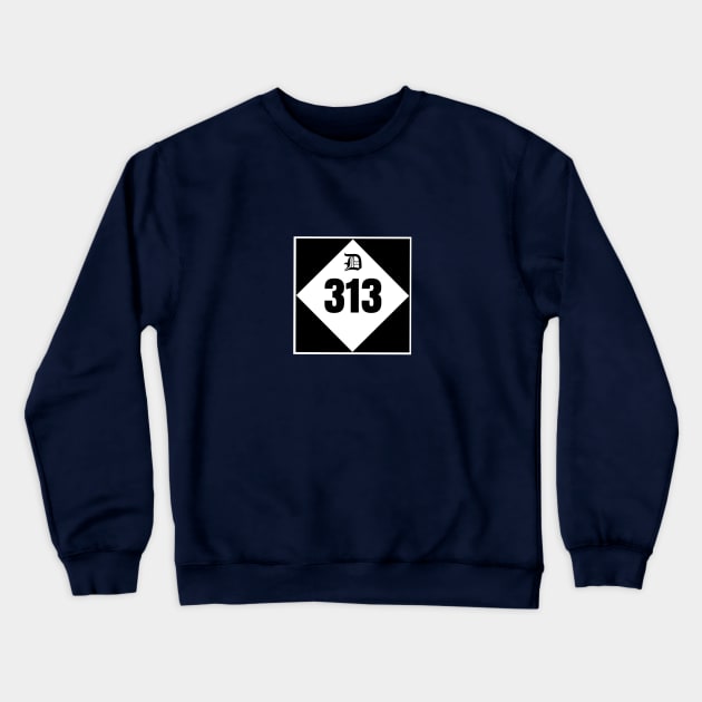 DETROIT-The”D” 313 Crewneck Sweatshirt by DRAWGENIUS